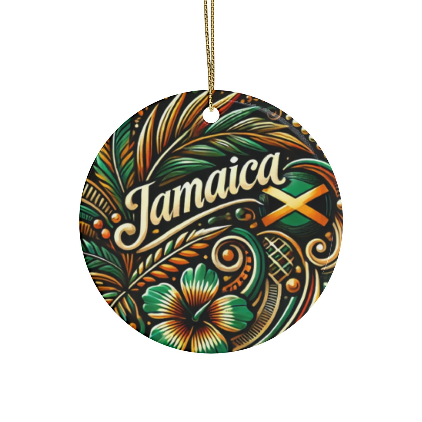 Jamaican Design Ceramic Ornaments - Tropical Heart Shaped Decorations for Celebrations