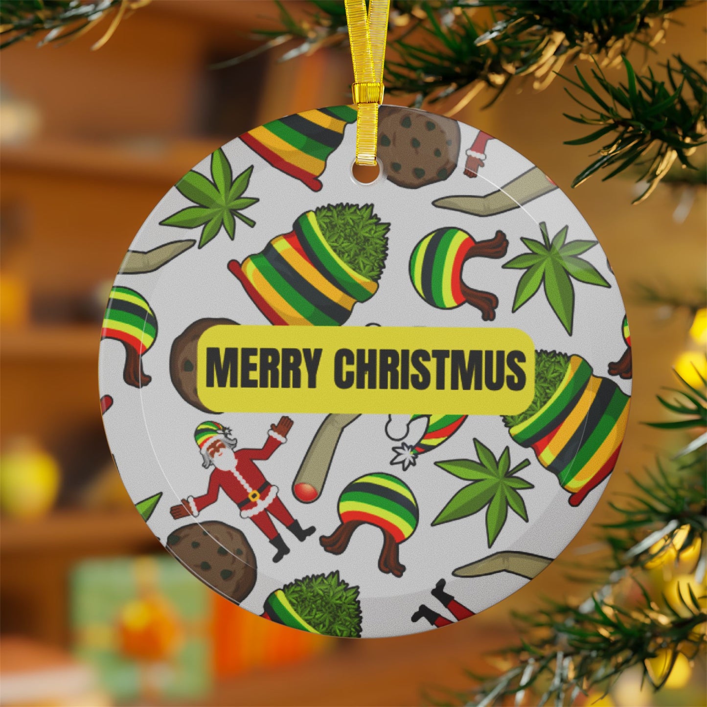 Merry Christmas Glass Ornaments