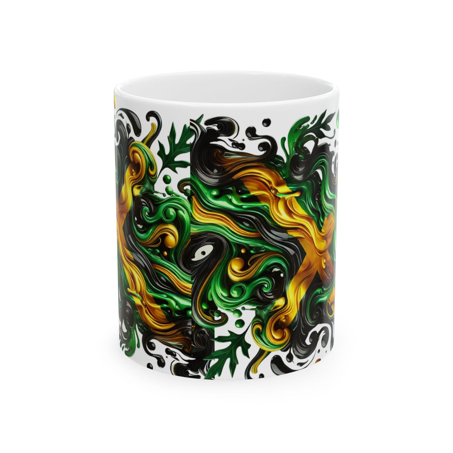 Drop Paint Style Modern Jamaican Ceramic Mug