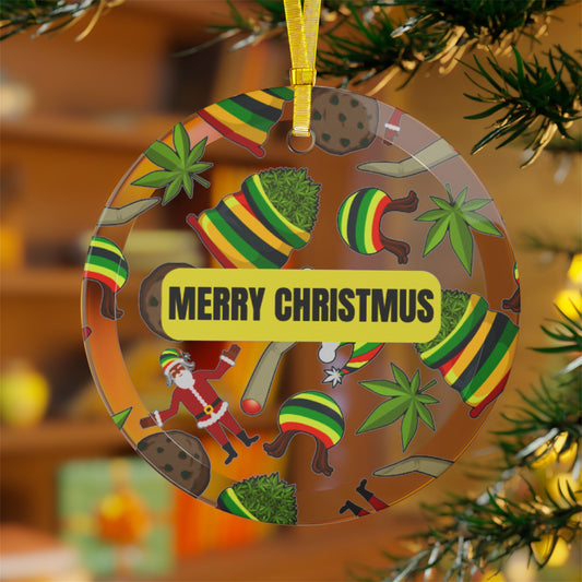 Merry Christmus Glass Ornaments