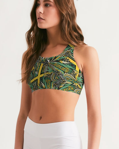 Jamaica Pattern Women's Seamless Sports Bra