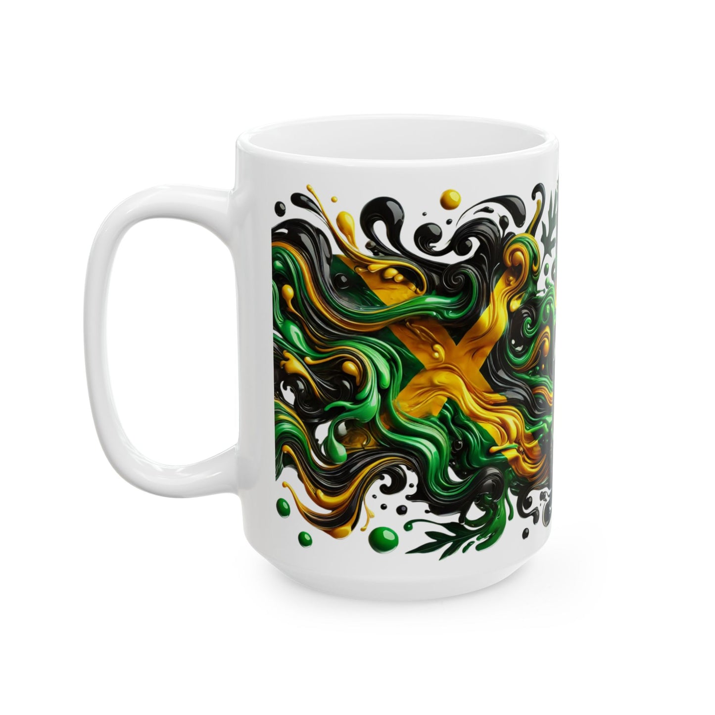 Drop Paint Style Modern Jamaican Ceramic Mug