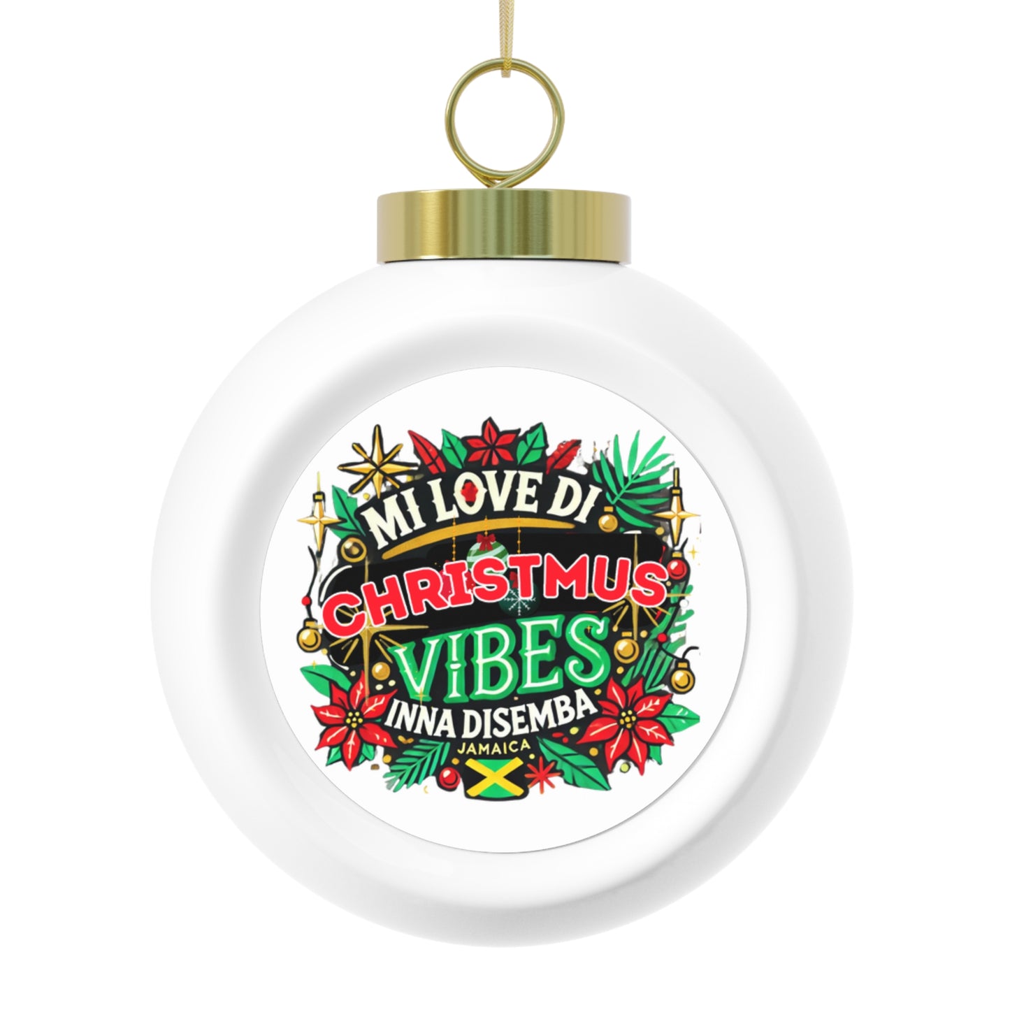 Festive Jamaican Christmas Ball Ornament - Holiday Vibes Decoration