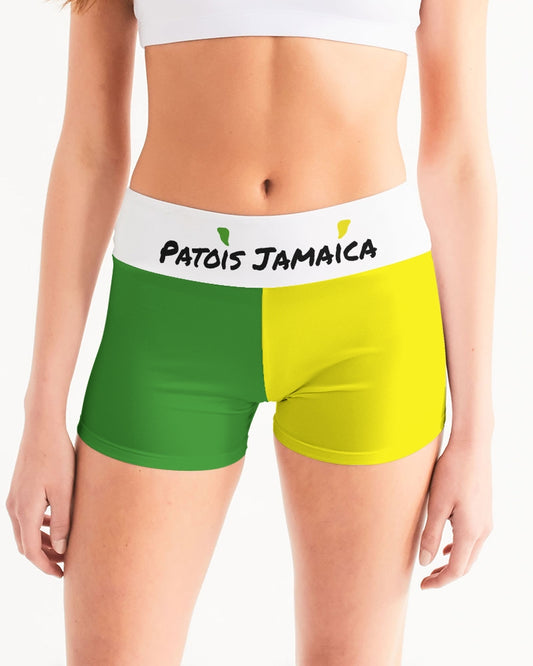 Patois Jamaica  Women's All-Over Print Mid-Rise Yoga Shorts