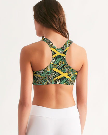 Jamaica Pattern Women's Seamless Sports Bra