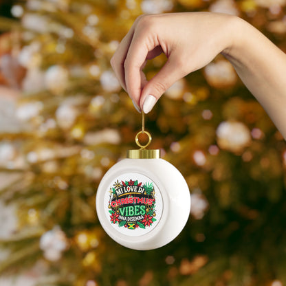 Festive Jamaican Christmas Ball Ornament - Holiday Vibes Decoration