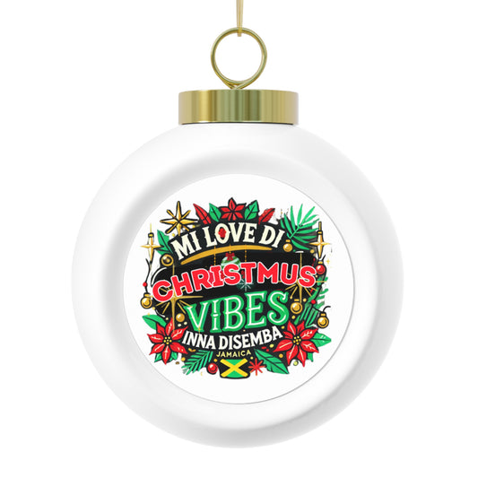 Festive Jamaican Christmas Ball Ornament - Holiday Vibes Decoration