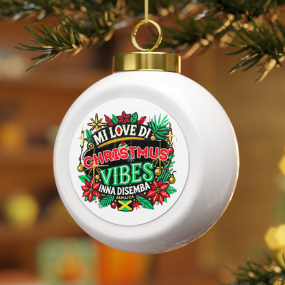 Festive Jamaican Christmas Ball Ornament - Holiday Vibes Decoration