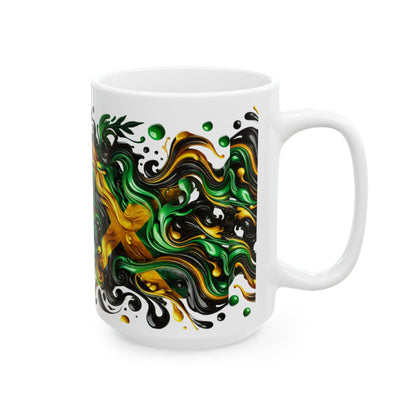 Drop Paint Style Modern Jamaican Ceramic Mug