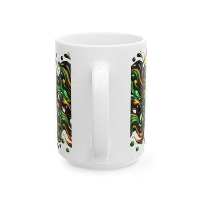 Drop Paint Style Modern Jamaican Ceramic Mug