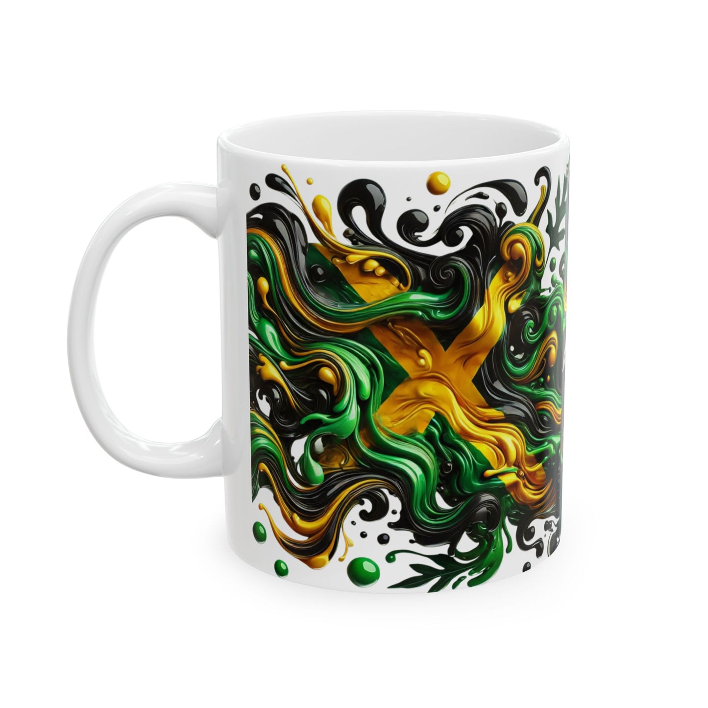 Drop Paint Style Modern Jamaican Ceramic Mug