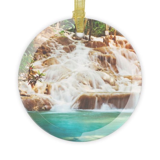 Dunn's River Waterfall Glass Ornaments - Perfect for Holiday Décor and Gifts