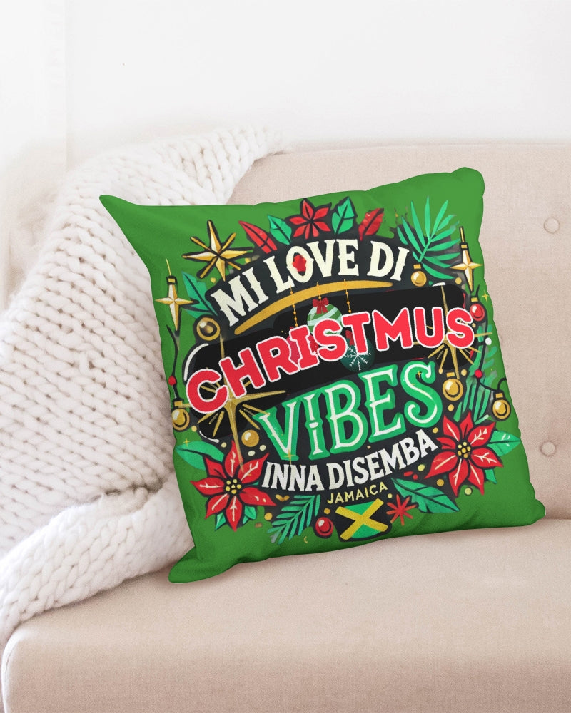 Green Mi Love Di Christmus Vibes Inna Disemba Throw Pillow Case 20"x20"